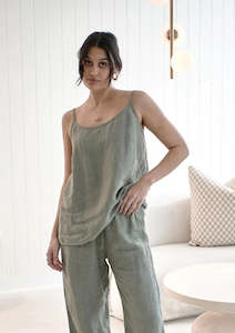 Linen - household: Loungewear Linen Cami | Olive