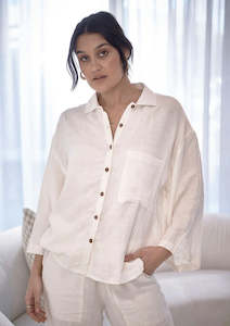 Loungewear Linen Shirt | Off White