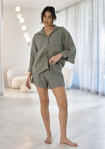 Loungewear Linen Shirt | Olive