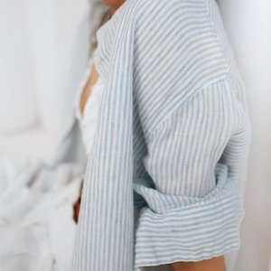 Linen - household: Linen Shirt | Blue Stripes