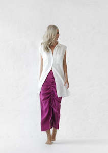 Linen - household: Long Linen Skirt  | Fushsia