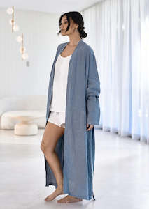 Linen - household: Linen Robe  | Blue