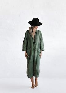 Linen - household: Linen Coat | Khaki