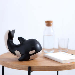 Linen - household: Bookend Whale Black