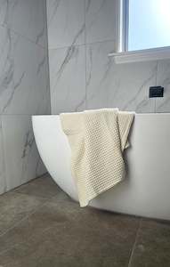 Linen - household: Linen Waffle Towels | Cream