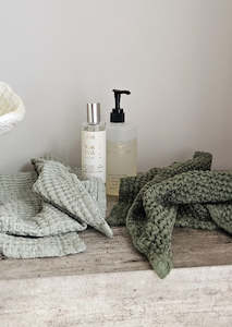 Linen Waffle Towel Set | Pistachio