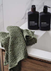 Linen Waffle Towel Set | Forest Green