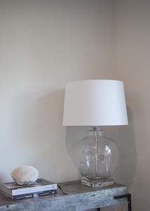 Glass Bubble Lamp with White Shade