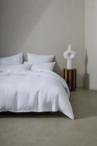 French Flax Linen Duvet Cover | Pure White