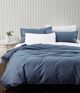 Pure Cotton Duvet Cover Set | Denim  - QUEEN