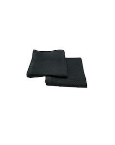 Linen - household: Black Cotton Dish Cloths | Set of 2