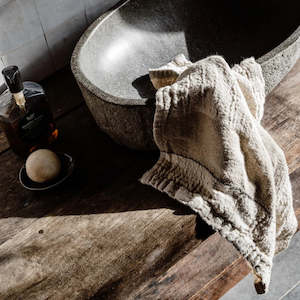 Hand Woven Linen Hand Towel | Natural