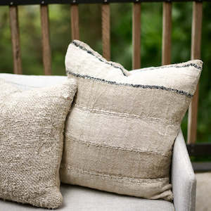 Hand Woven Linen Cushion | Natural