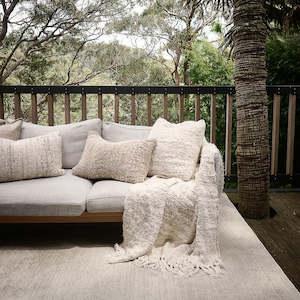 Hand Woven Linen Wabi Cushion | Ivory