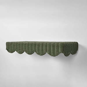 Rattan Wall Shelf  | Green