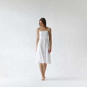 Linen - household: Naito Linen Dress | White