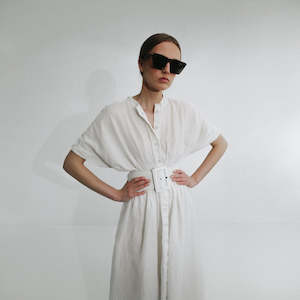 Salvia Linen Dress | Ivory