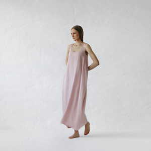 Linen - household: Oya Linen Dress | Dusky Pink