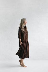 Oversized Linen Dress | Brown