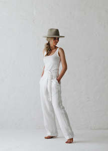 Linen - household: Linen Pants | White