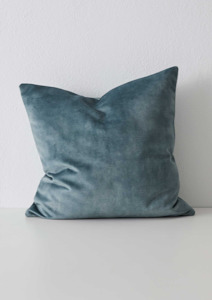 Linen - household: Velvet Cushion |  Aqua