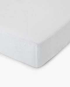 Linen - household: Linen Fitted Sheet | White