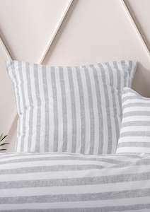 Aelia Stripes Duvet Cover Set | Grey