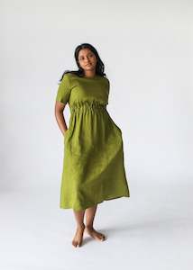 Linen - household: Ava Linen Dress | Moss