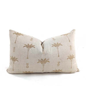 Palm tree Cushion - Natural / Gold 40x60