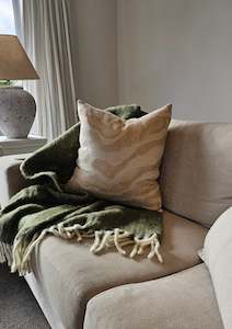 NZ Wool Throw Blanket | Olive