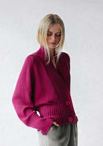 Knit Cardigan | Fuchsia