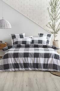 Alex Duvet Cover Set | Carbon