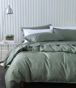 Linen - household: Pure Cotton Duvet Cover Set | Seagrass