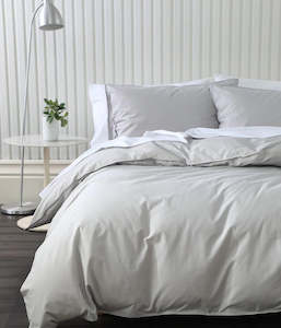 Linen - household: Pure Cotton Duvet Cover Set | Dove Grey