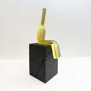 Observer Single Medium (R Citrine on Blue Stone) | Sculpture | by Karin Barr