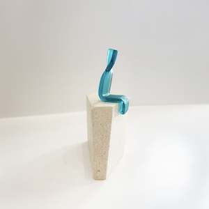 Observer Single Mini (Jade on Oamaru Stone) | Sculpture | by Karin Barr