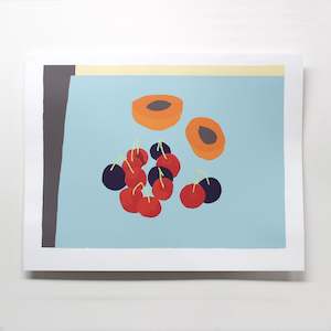 Cherries (Blue)  |  Print  |  by Tom Burnett