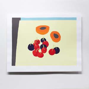 Cherries (Yellow)  |  Print  |  by Tom Burnett