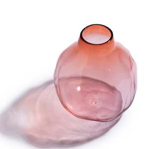 Deflated Vase, Apricot (medium) | Glass | by Luke Jacomb Studio