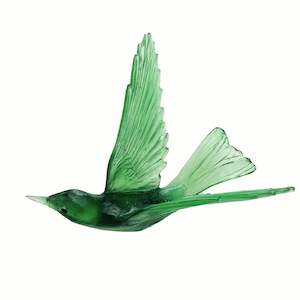 Bellbird 2, Emerald  |  Cast Glass  |  by Luke Jacomb Studio