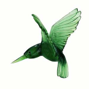 Kingfisher, Emerald  |  Cast Glass  |  by Luke Jacomb Studio