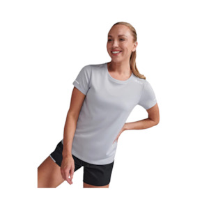 Womens Clothing: 2XU Aero Tee Womens Harbor Mist/White Reflective