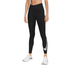 Womens Pants: Nike DF Fast SW Run MR 7/8 Tight W Black/White