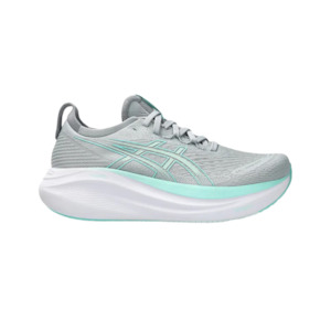 Asics Gel-Nimbus 27 (D Wide) Womens Piedmont Grey/Illuminate Mint