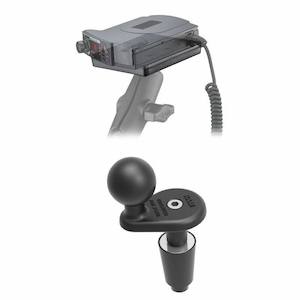 RAM Radar Detector Mount - Power Plate with Fork Stem Mount / Long Arm