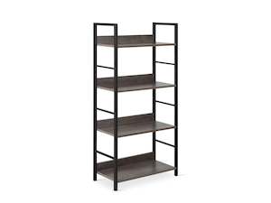 Towai 4 Tier Storage Shelf - Grey Oak + Black