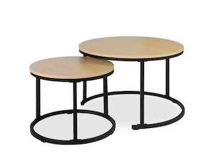 Nasser Nesting Coffee Table - Set of 2 - Natural + Black