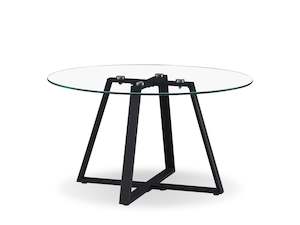 Chase Round Coffee Table - Transparent + Black