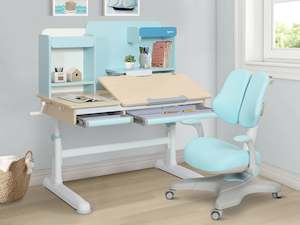 Furniture: Hallie Kids Study Desk and Chair Set - Blue