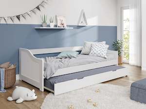 Laila Wooden Trundle Bed - Single